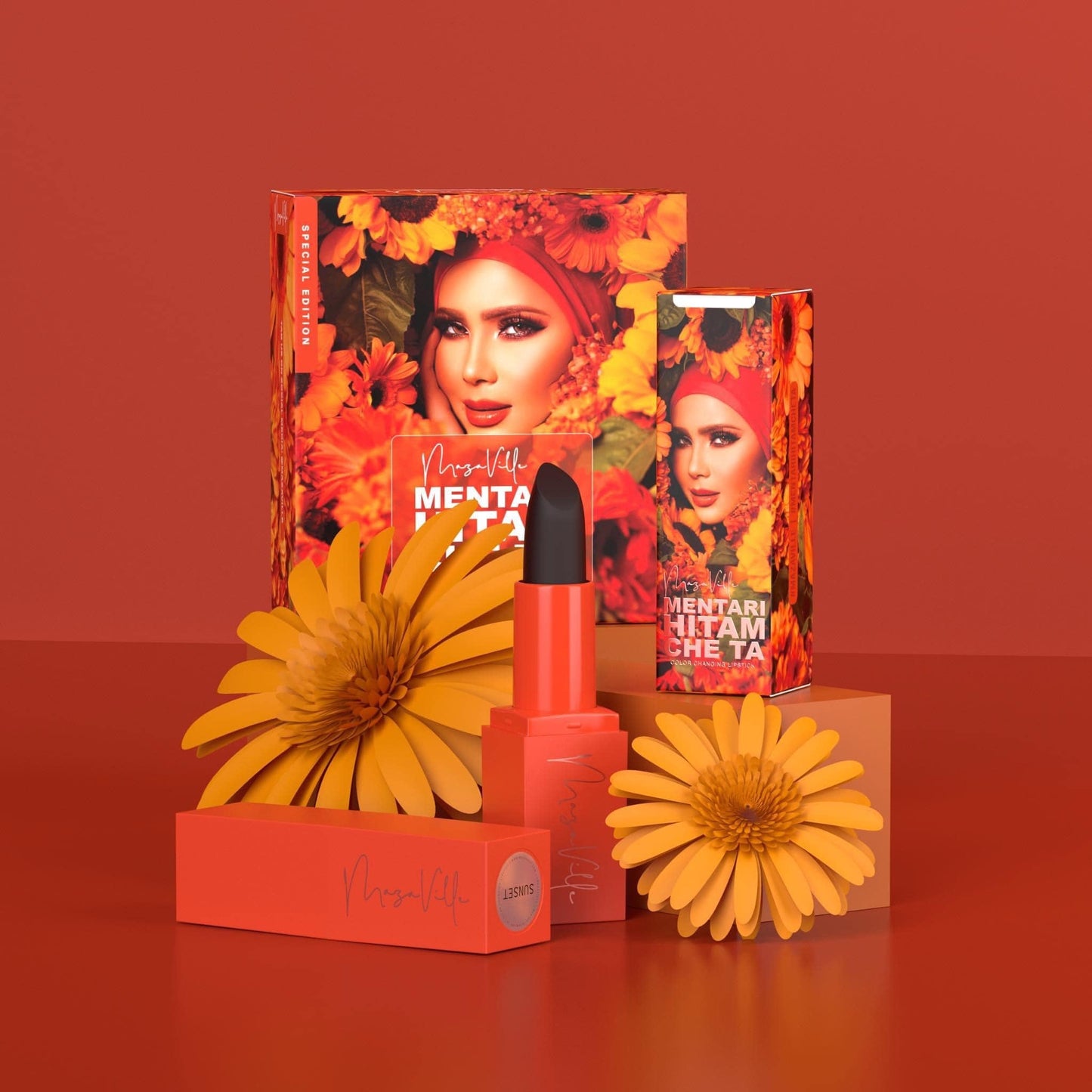 Maza Ville, Mentari Hitam Che Ta, Color Changing Lipstick, Sunset