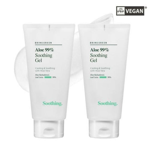 BRING GREEN Aloe 99% Soothing Gel 10.14 fl. oz.  Duo Set