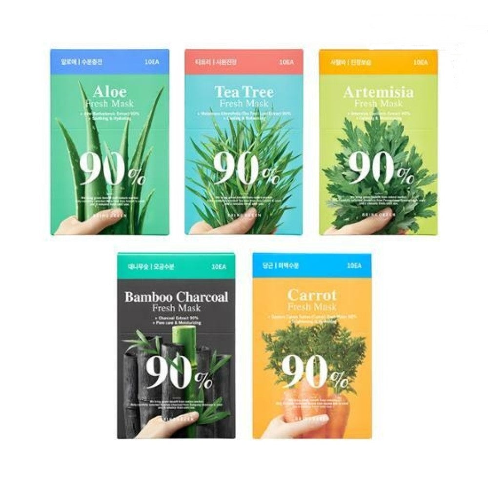 BRING GREEN 90% Fresh Mask Sheet 20g X 10EA (5 Options Available)