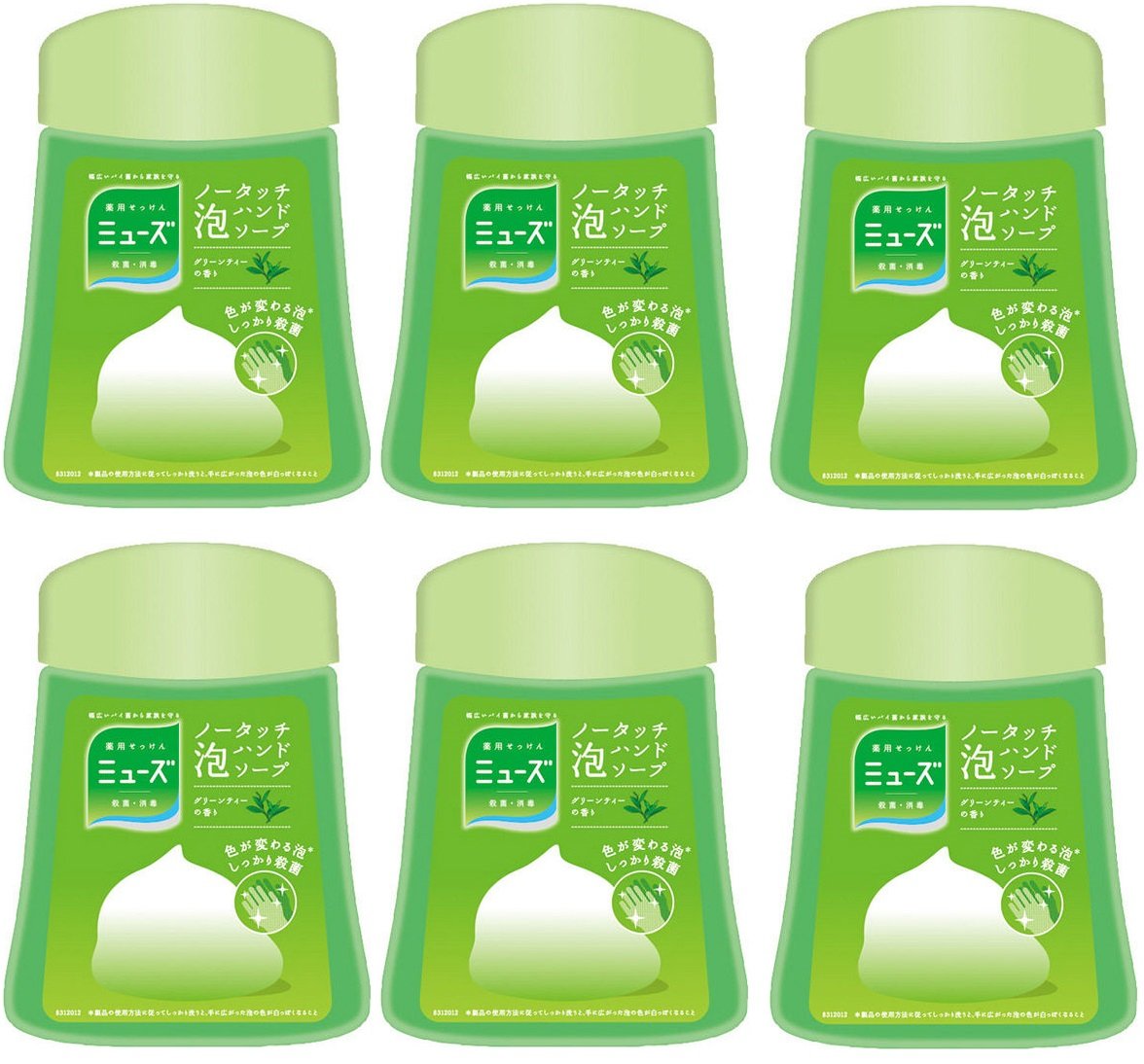 Muse No Touch Foam Hand Soap Refill 250Ml (250 Uses) Japan Bulk Purchase 6-Pack Automatic Dispenser