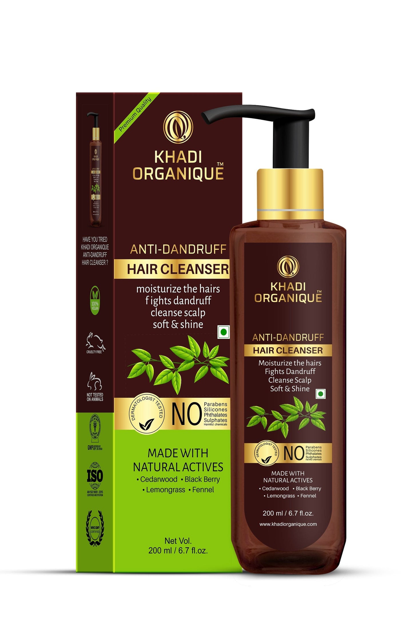 KHADI ORGANIQUE Anti-Dandruff Hair Cleanser with Curry leaf
