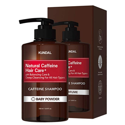 KUNDAL Caffeine ANTI-HAIR LOSS Shampoo Scalp Care Deep Cleansing (Baby Powder Scent) 16.90 fl oz