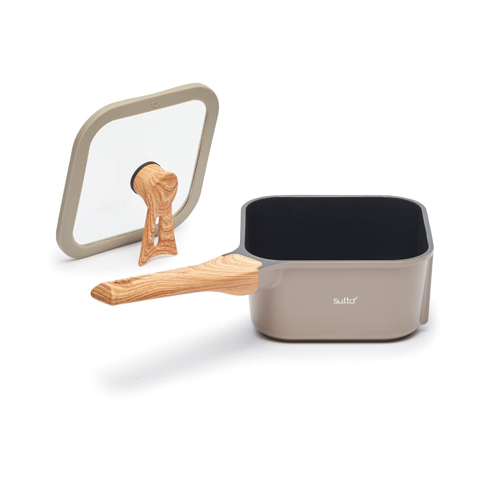 Doshisha Greige Deep Square Frying Pan 16X8Cm - Made In Japan