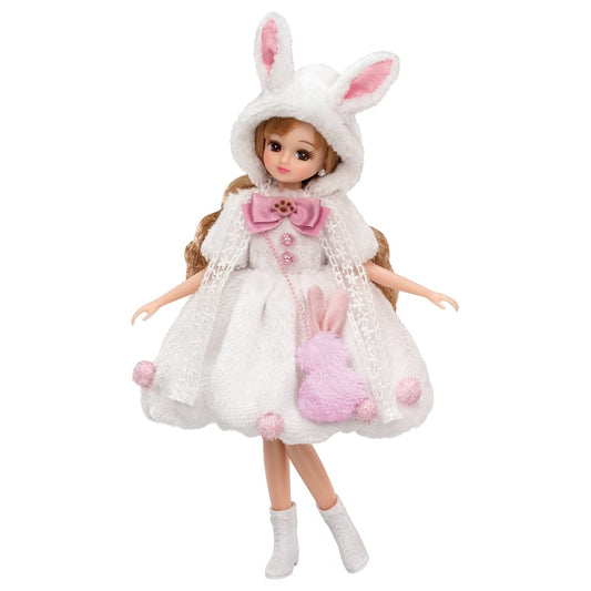 TAKARA TOMY Licca Doll Thick & Fluffy White Bunny Outfit