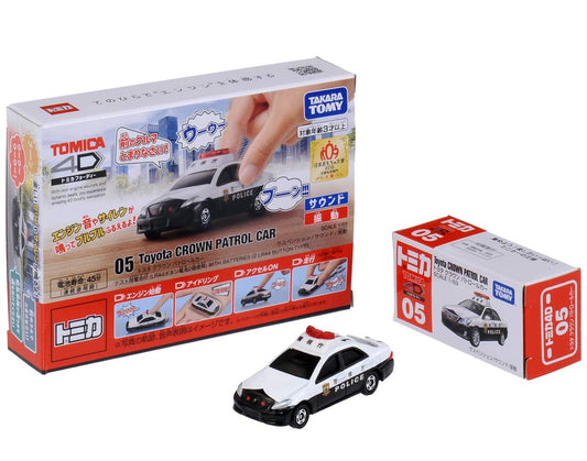 Takara Tomy Tomica 4D 05 Toyota Crown Police Car Japanese Plastic Police Cars
